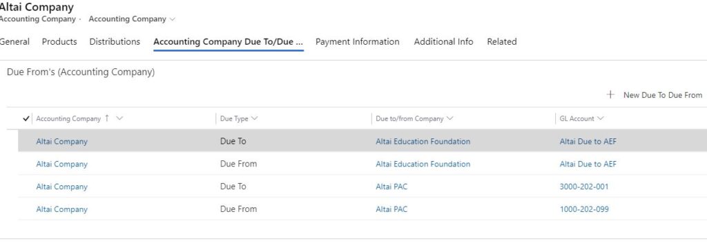 06 - Multi Company Due to - Due From